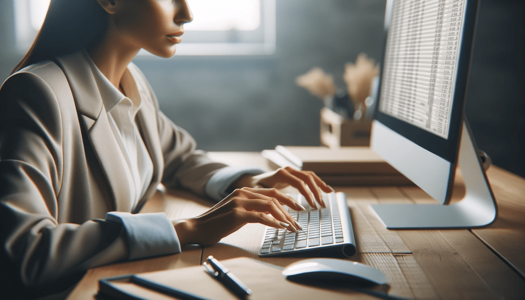 Image of a person using a laptop's keyboard used as a background